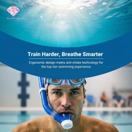 [beaty-t] Front Mounted Swim Snorkel One-Way Purge Valve Diving Breathing Tube for Adult Open Water 