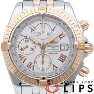 百年靈 Chronomat Evolution C13356/C156A19PAC，組合錶帶，附錶盒、保固卡，18K 玫瑰金/不鏽鋼，男士腕錶，白色，拋光，成色極佳 [二手]