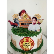 □▣Redhorse Rooster Theme Cake topper