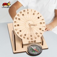 LAHOMIA Equatorial Sundial Clock Toy Sundial Model DIY Educational Toy Wooden Sundial