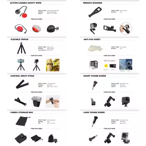 50 in 1 Action Camera Accessory Kit for GoPro Hero 11/10/9/8/7/6/5/4 GoPro Max Fusion Insta360 AKASO
