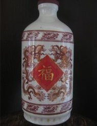 早期金門酒廠春福燙金陶瓷空酒瓶