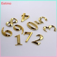 eetmo 1pc Height 5cm Golden Home Sticker Address Door Label Gold Modern House Number sg