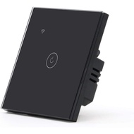 Smart Light Switch Black,1 Gang 2 Way WiFi Touch Switch,Compatible with Alexa and Google Home