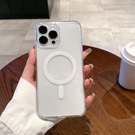 Ốp Lưng Từ Tính Lỗ Chính Xác Cho iPhone 16 Pro Max 15 14 13 12 11 Magsafe Trong Suốt PC Cứng