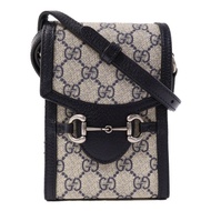 GUCCI 塗層帆布Horsebit 1955 Mini銀扣肩背袋
