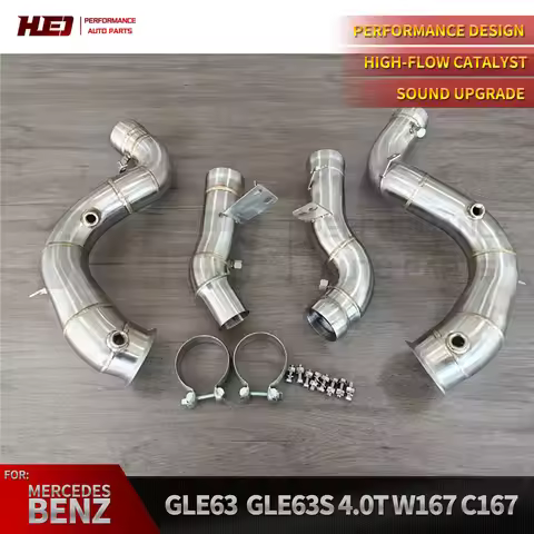 HEO Precision made downpipe for Mercedes Benz GLE63 GLE63S AMG 4.0T W167 C167 C293 high-performance 