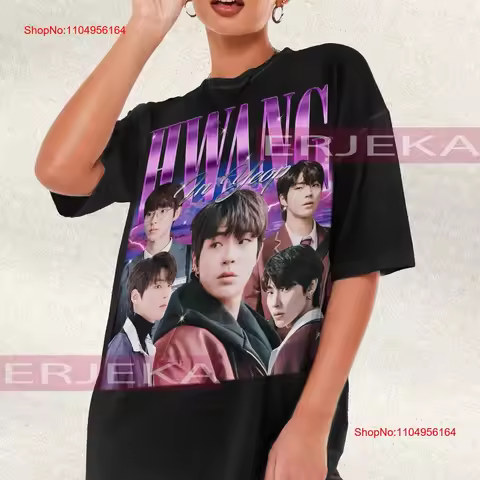 Hwang In Yeop T shirt Fans Korean Vintage Retro Actor Cha Eunwoo vintage Washed graphic Top For Ever