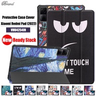 For Xiaomi Redmi Pad (2022) 10.61" VHU4254IN 5G High Quality Tablet Protection Case Casing Fashion Painted Pattern Tri-fold Custer Flip Stand Leather Cover
