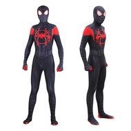 Adult Kids Boys Spider Man Costume Spider-Verse Miles Morales Spider Man Zentai Suit Halloween Party