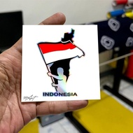 Indonesian flag, Indonesian liberation flag stickers, reflective stickers on and hologram