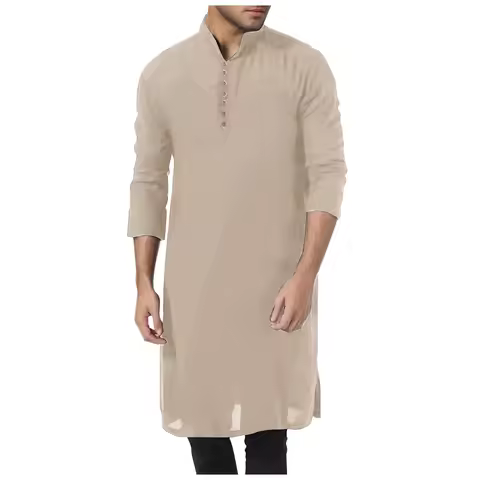 Abaya Men Shirts Long Sleeve Dress Islamic Chemise Elegant Kaftan Robe Pakistani Indian Clothes Musl