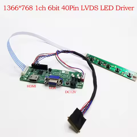 LCD Controller Board For LG Samsung AUO 1366x768 40pins LCD Display Driver Board HDMI VGA LP156WH4 L