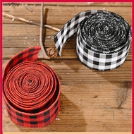 5cm*6m(1.97*236inches) Red Black Plaid Christmas Ribbon for Holiday Decorations