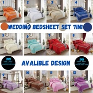 🔥🔥 Readystock 🔥🔥 Set Cadar Pengantin Beropol Set 7 IN 1 Ropol Cadar  6 IN 1 Pengantin Murah