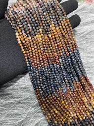 ลูกปัดสีธรรมชาติผสม petersite 3.8-4.5 มม. *หายากใหม่ Natural mix petersite shaded beaded  3.8-4.5MM 