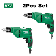 ISKU Mesin Bor Listrik 10mm Electric Drill Bor Beton Kayu Besi Tembok Bor Listrik Impact Drill