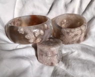 櫻花瑪瑙手鐲 子母套鐲 紫灰冰 型立體花 水中花 爆米花 牛血紅