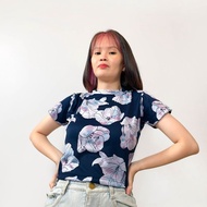 Korean Y2K Crop Top Tee Bloom Like Flowers | 777 Studio Crop Top - Crop Tee