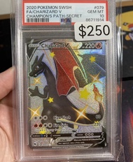LS Thẻ PSA 10 Charizard V Pokemon Champions Path 079/073 Black Shiny Secret Rare 1459 d37 7