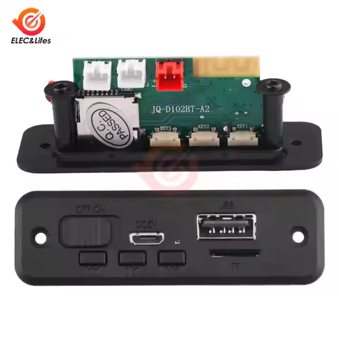DC 5V Bluetooth 5.0 MP3 Player Decoder Board Car FM Radio Module 2*3W 6W Amplifier Support FM TF USB
