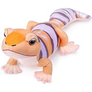 Tangerine Tremper Albino Leopard Gecko Plush, Kadal Gecko 17 inci yang kelihatan seperti hidup, Main