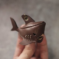 純手工製 迷你 咖啡 巧克力 鯊魚 鑰匙圈 shark Key holder