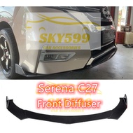 Nissan Serena C27 2017-2024 Front Bumper Diffuser Lip Wrap Angle Splitters Black Carbon