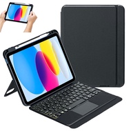 แป้นพิมพ์แบ็คไลต์ทัชแพดที่เคลื่อนย้ายได้เคสสำหรับไอแพดแอร์11 2024iPad 10th Gen 10.9นิ้ว2022ชั้นวางแน