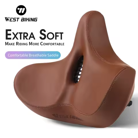 WEST BIKING MTB Saddle Wide Ergonomic Comfortable Bicycle Spring Damping Saddle Cruiser Electric Bik