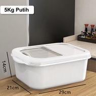 Inaso Tempat Beras Kacang 5kg  / 7.5kg / 10kg Rice Box Tempat Penyimpanan Makanan Rice Storage Organ