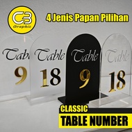 Table Number Hotel Gathering Cafe Classic Table Number Acrylic Number /AS32