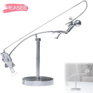 [PEASEE] Kinetic Fishing Sculpture, Gift Desk Ornament The Fisherman Balancing Sculpture, Creative H