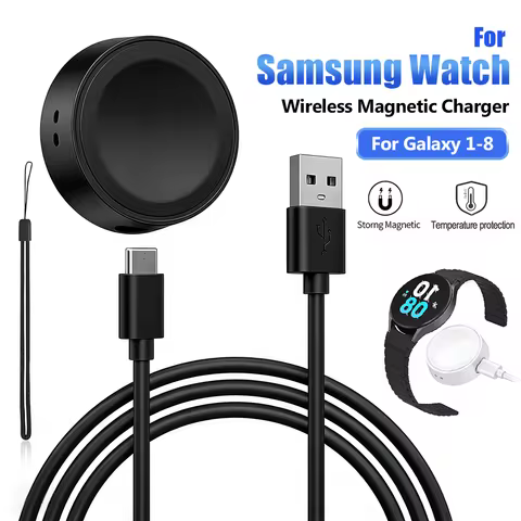 Magnetic Wireless Charger For Samsung Galaxy Watch 8 7 6 5 Pro 4 3 Active 2 1 USB A Fast Charging Ca