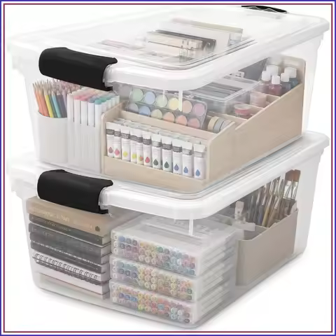 Clear Plastic Storage Bin with Secure Latch, 64 Qt, 2 Pack