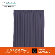 Favorita Monzano Casa Sunout French Pleat Sliding Door Curtain UV Protection Block Sunlight (2 Pcs)
