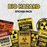 Bio Hazard Sticker Pack Waterproof Zombie Sticker/