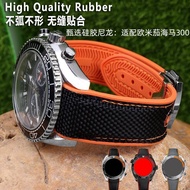 2024✾ CAI-时尚27 Silicone strap nylon rubber suitable for for-/Omega 300 Seamaster 600 Planet Ocean for-/Omega watch strap 22mm
