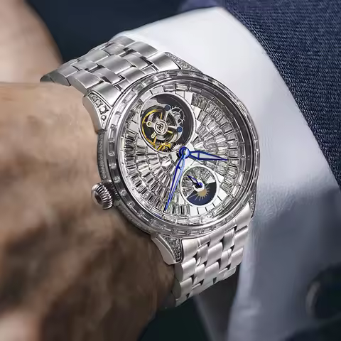 PINDU full diamond series mechanical watch for men European game full automatic mechanical movement 