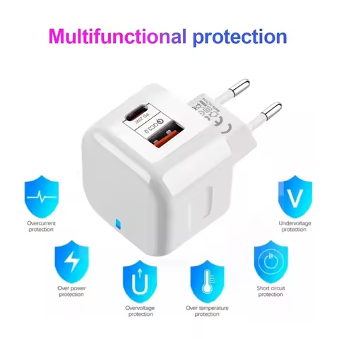 PD20W USB Charger Fast Charge QC 3.0 Wall Charger For iPhone 14 13 Samsung Xiaomi Mobile 2 Ports EU 