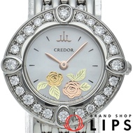 精工 Credor Signo 女士腕錶，鑲鑽錶圈，錶殼，型號 CREDOR SIGNO GSTE823/1E70-0DK0，帶錶盒、保固卡，不銹鋼材質，白色錶殼，拋光處理，成色極佳 [二手]