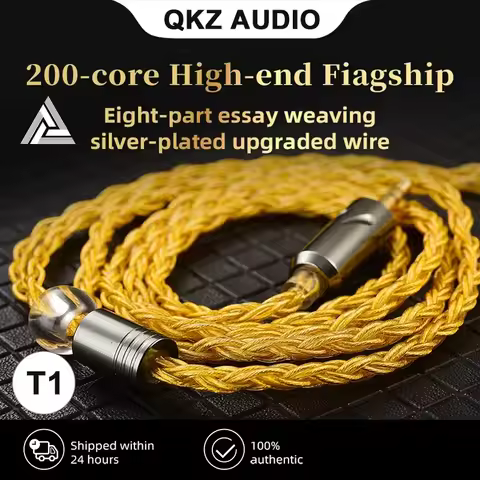 QKZ T1 Earphone Update Cable 3.5mm Jack QDC 0.75mm Connector Wired Headphones For ZXN ZXT VK4 ZX2 ZA