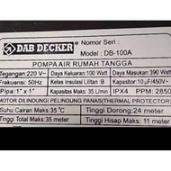 Mesin Pompa Air Semi Jet Pump Dab Decker Db 100 A Sinarshop28