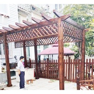 Simple flower rack Anti-corrosion wood outdoor garden climbing rattan carbonized wood promenade gard