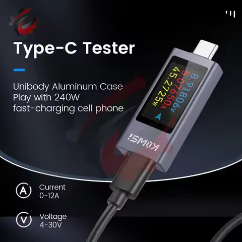 KWS-2303C Type-C Voltmeter Ammeter 1.06" TFT Display Color Screen Current Voltage Power Tester Meter