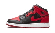 mens Air Jordan 1 Mid Shoes, Black Gym Red White, 4.5 Big Kid
