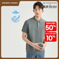 GIORDANO Men Polo Shirts Ice Cooling Summer Polo Shirts Letter Embroidery Short Sleeve Fashion Casua
