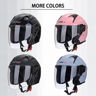 HNJ Helmet Motor Double Visor Open Face Motorcycle Murah Malaysia