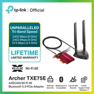 TP-Link Archer TXE75E AXE5400 Wi-Fi 6E Bluetooth 5.3 PCIe Adapter เชื่อมต่อความเร็ว WiFi 6E สูงสุด 2