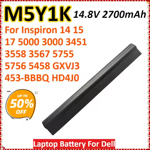 M5Y1K 14.8V 2700mAh Laptop Battery For Dell Inspiron 14 15 17 5000 3000 3451 3558 3567 5755 5756 545